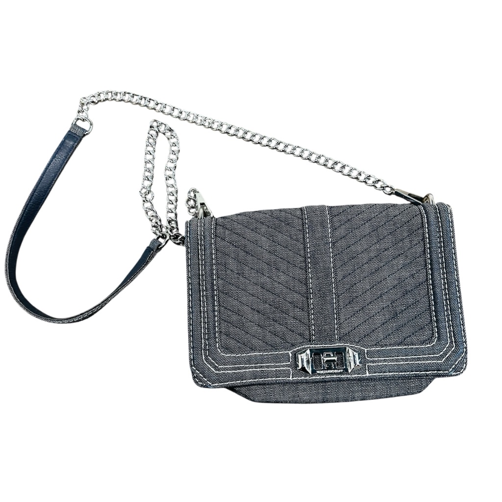 Rebecca Minkoff Blue Quilted Crossbody Bag With Chain Strap